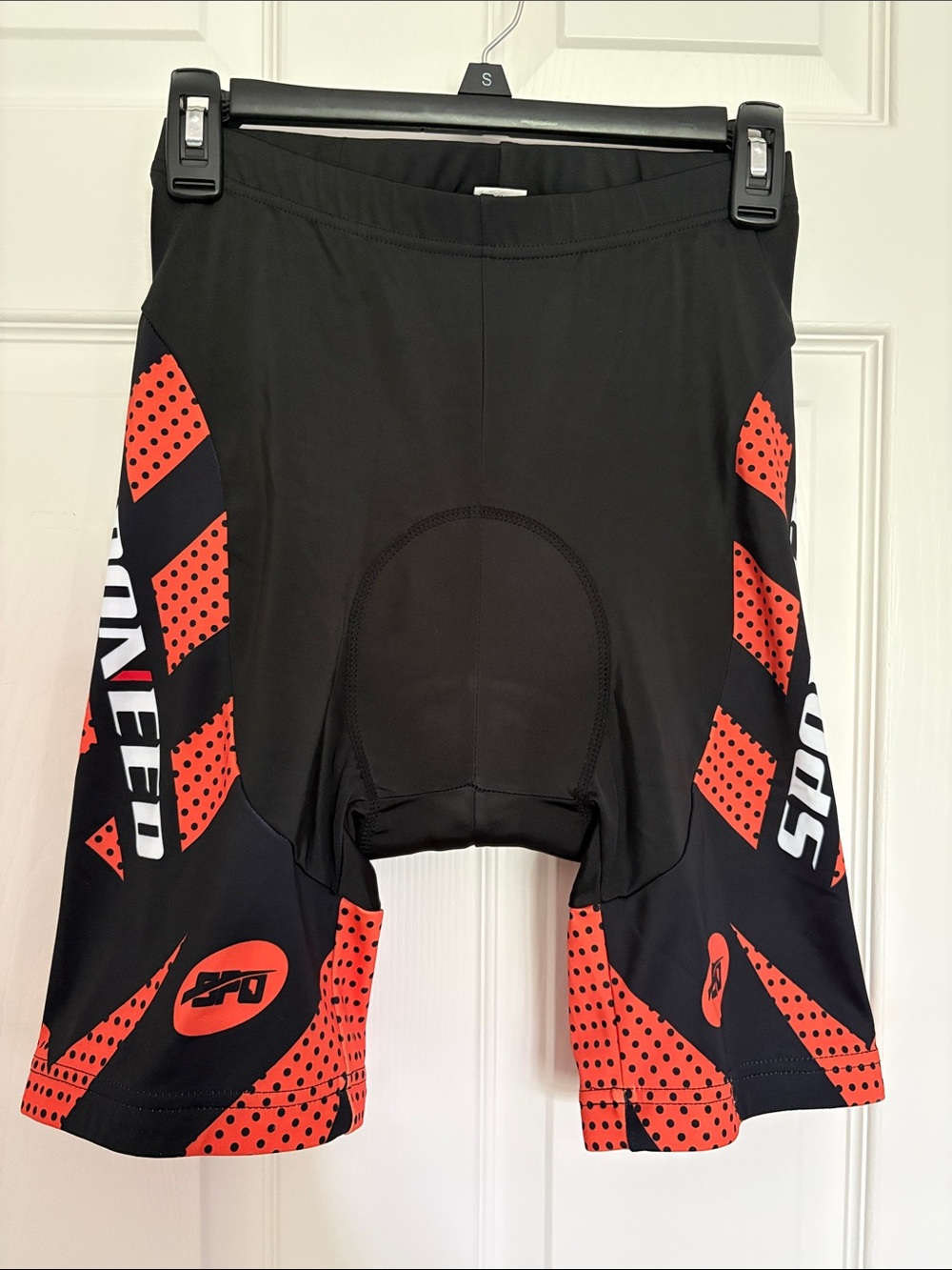 Men's Athletic Cycling Shorts — Black with Orange Accents